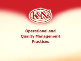 K&N`s - Operations and Quality Management