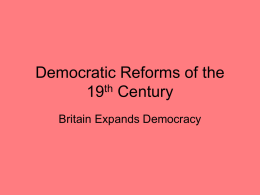 Democratic Reforms of the 19th Century