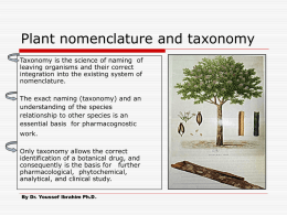 Plant nomenclature and taxonomy