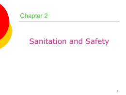 Sanitation and Safety Chapter 2
