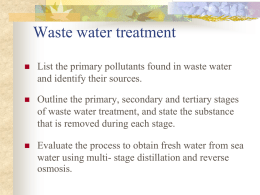 Environmental Chemistry waste water treatment