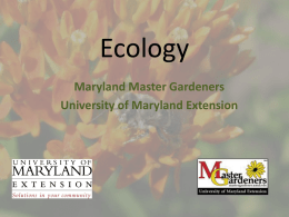Ecology - University of Maryland Extension