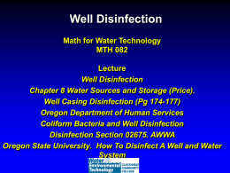 Lecture Well drawdown and Well Disinfection