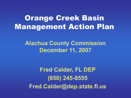 Orange Creek Basin Management Action Plan