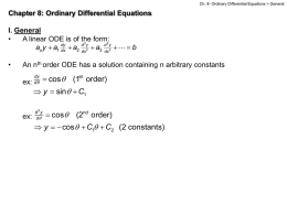 Chapter 8: Ordinary Differential Equations I. General