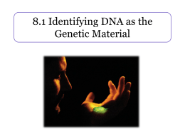 8.1 Identifying DNA as the Genetic Material