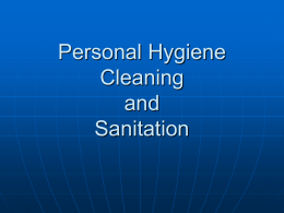 Personal hygiene and food handling