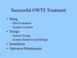 Factors Affecting OWTS Performance