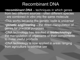 recombinant DNA - Cloudfront.net