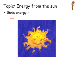 Earth`s Energy Supply