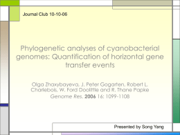 Phylogenetic analyses of cyanobacterial genomes: Quantification of