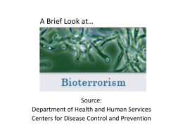Bioterrorism - rushartsbiology