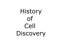 History of cells