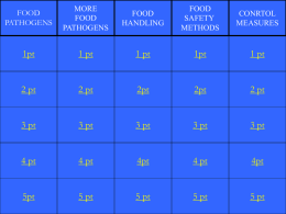 Jeopardy Game Food Safety