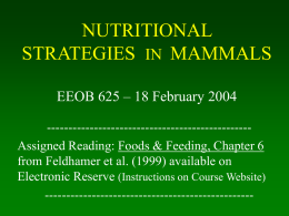 NUTRITIONAL STRATEGIES IN MAMMALS