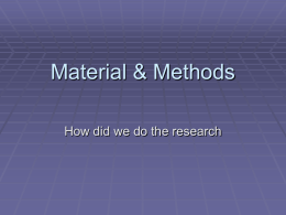 Material & Methods
