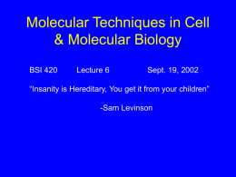 Molecular Techniques in Cell & Molecular Biology