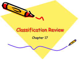 Classification Ch 17 - BellevilleBiology.com