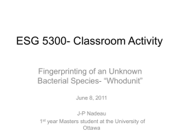 ESG 5300- Classroom Activity - Lakehead Science Education (Matt