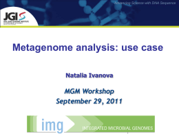 29. A Metagenome analysis test case