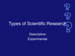 Types of Scientific Research - Science