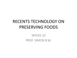 recents technology on preserving foods