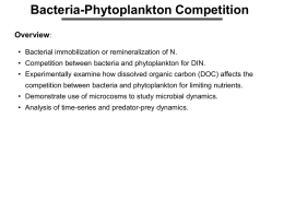 Bacteria-Phytoplankton Competition Overview