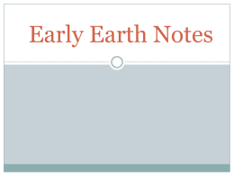 4 Early Earth Notes