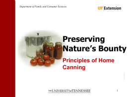Preserving Nature`s Bounty