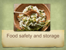 Food safety and storage