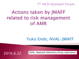 Actions taken by JMAFF related to AMR management for registration