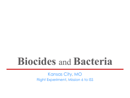 Biocides and Bacteria - National Center for Earth and Space