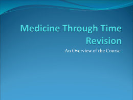 Medicine through time - The High Arcal School