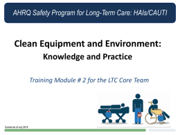 AHRQ Safety Program for Long-term Care: HAIs/CAUTI