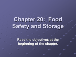 Chapter 20: Food Safety and Storage