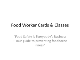 Food Worker Food Safety and Sanitation PPT
