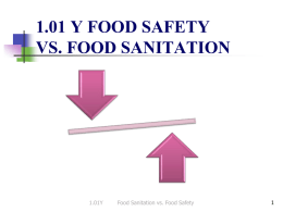 Food Safety vsFood Sanitantion