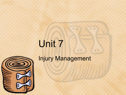 Unit 7 Injury Management