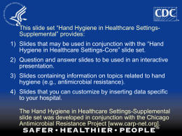 Hand Hygiene in Healthcare Settings - Supplemental