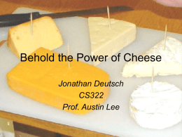 The History of Cheese - Jonathan S. Deutsch, English/Theatre Arts