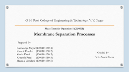 Membrane Separation Processes