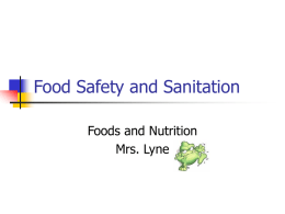 Food Safety and Sanitation