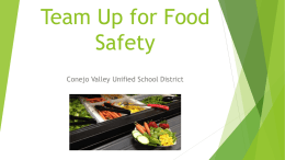 Team Up for Food Safety. Conejo Valley Unified School