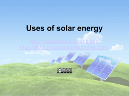Power Point presentation on uses of solar energy