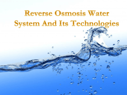 Reverse Osmosis Water System And Its Technologies