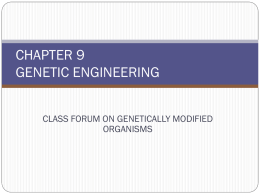 CHAPTER 9 GENETIC ENGINEERING