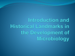 Introduction and Historical landmarks in the development of