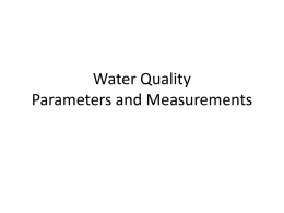 Water Quality Parameters and Measurements