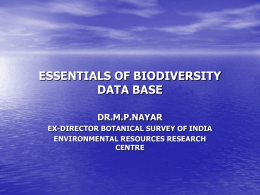 Essentials of Biodiversity Database