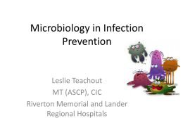 Microbiology in Infection Prevention